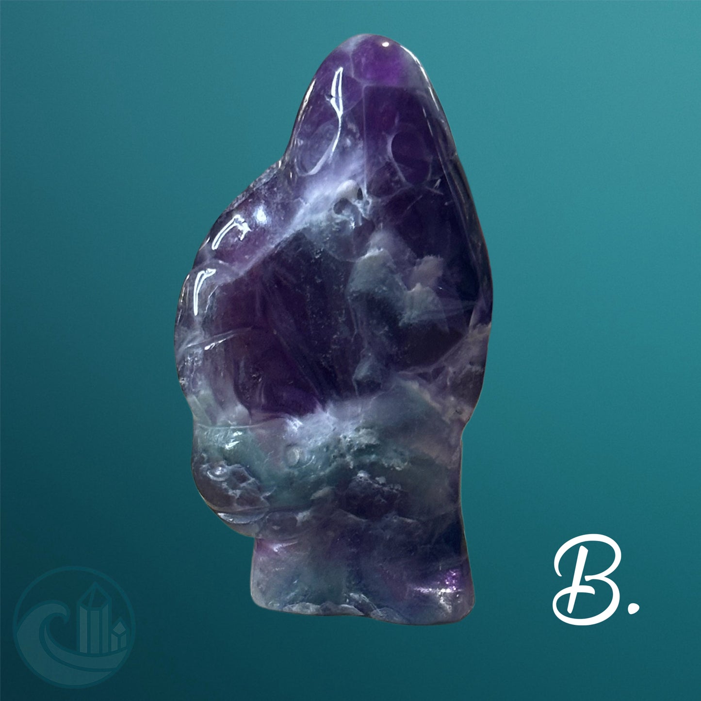 Rainbow Fluorite Ghost Carving