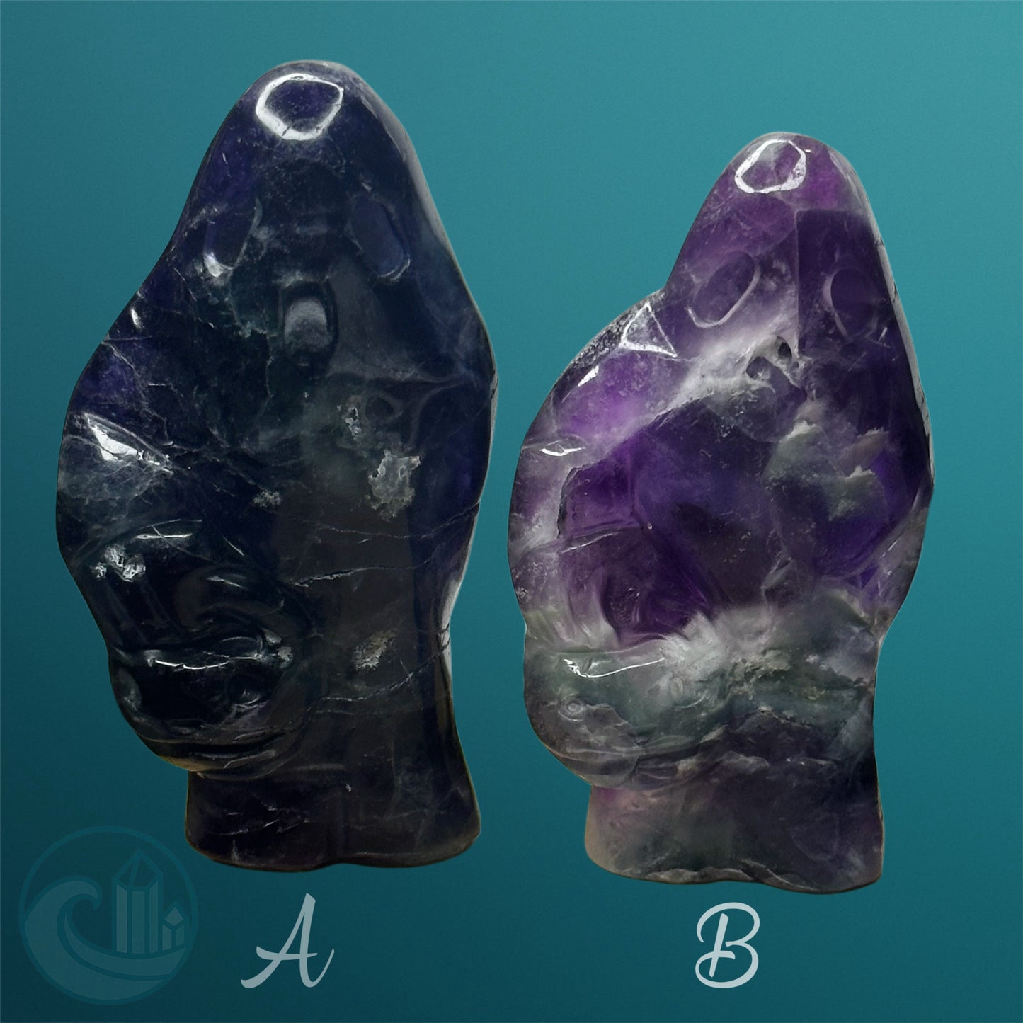 Rainbow Fluorite Ghost Carving