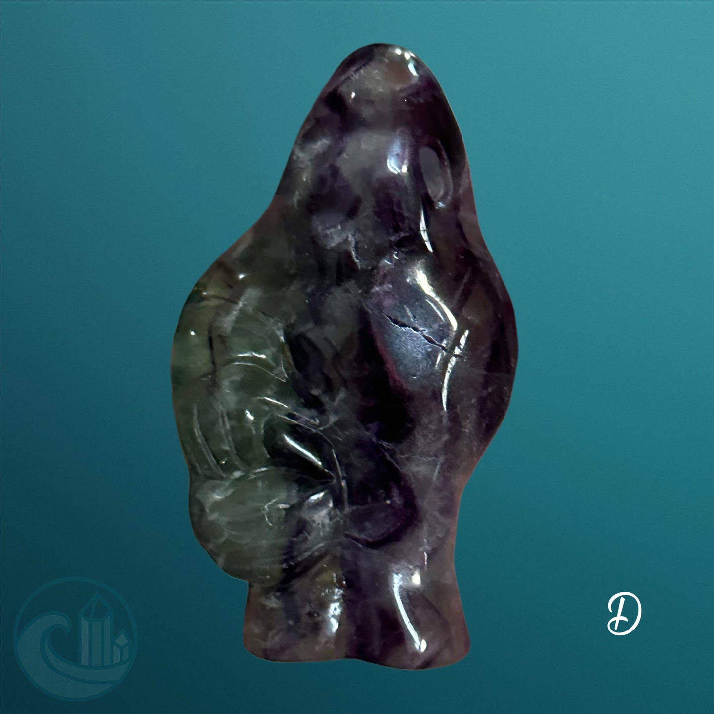 Rainbow Fluorite Ghost Carving