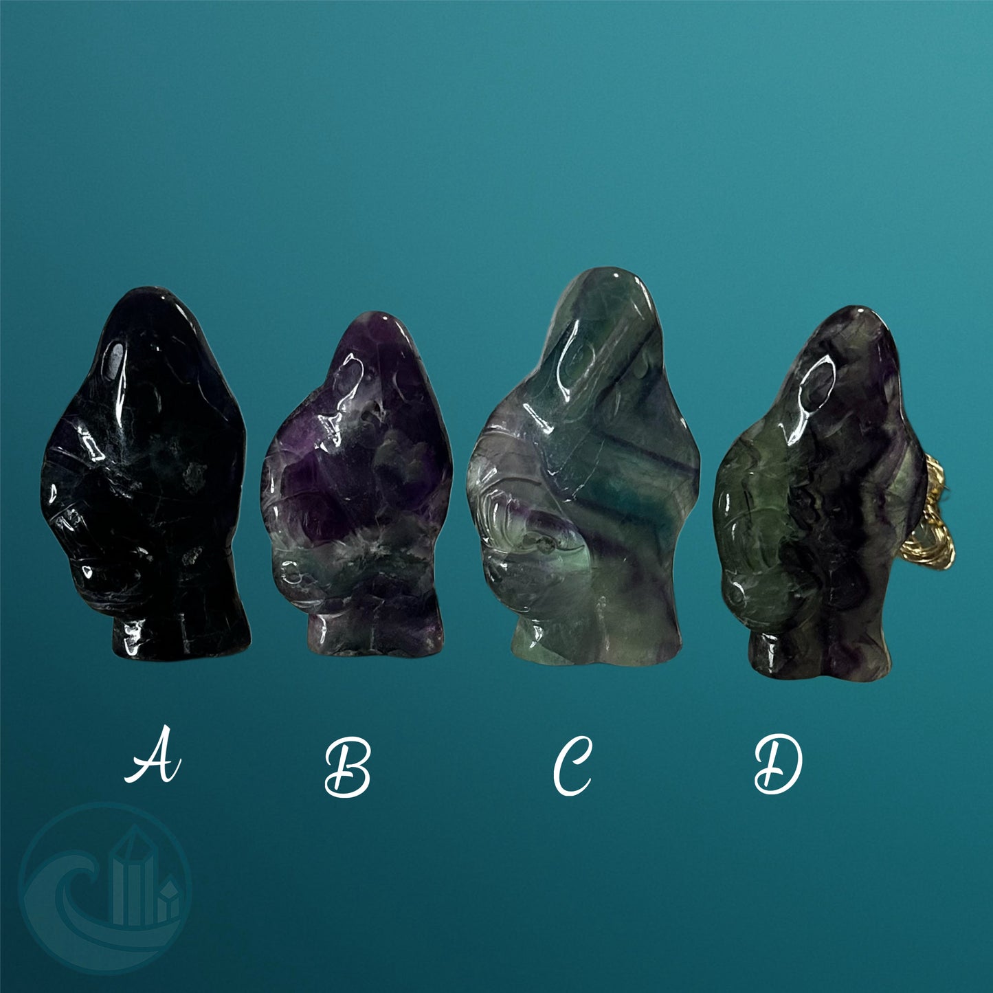 Rainbow Fluorite Ghost Carving