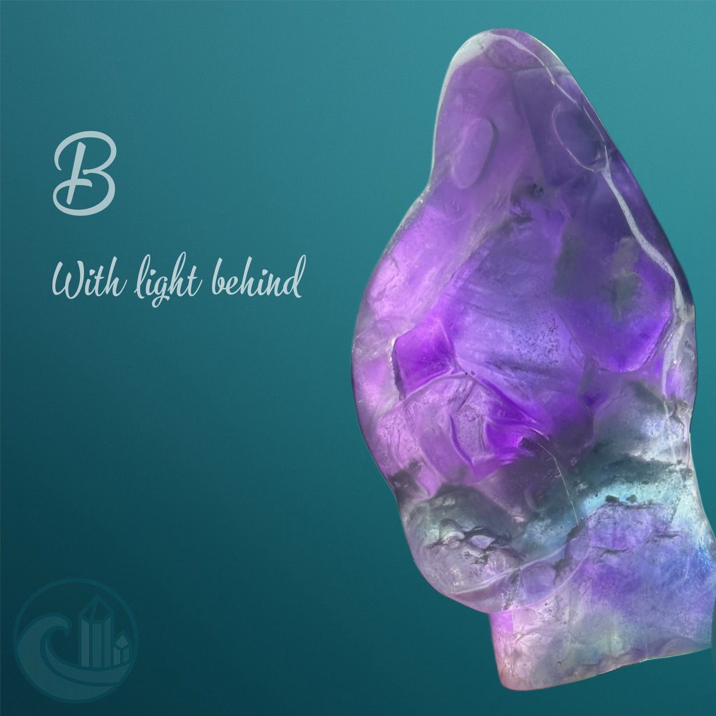 Rainbow Fluorite Ghost Carving