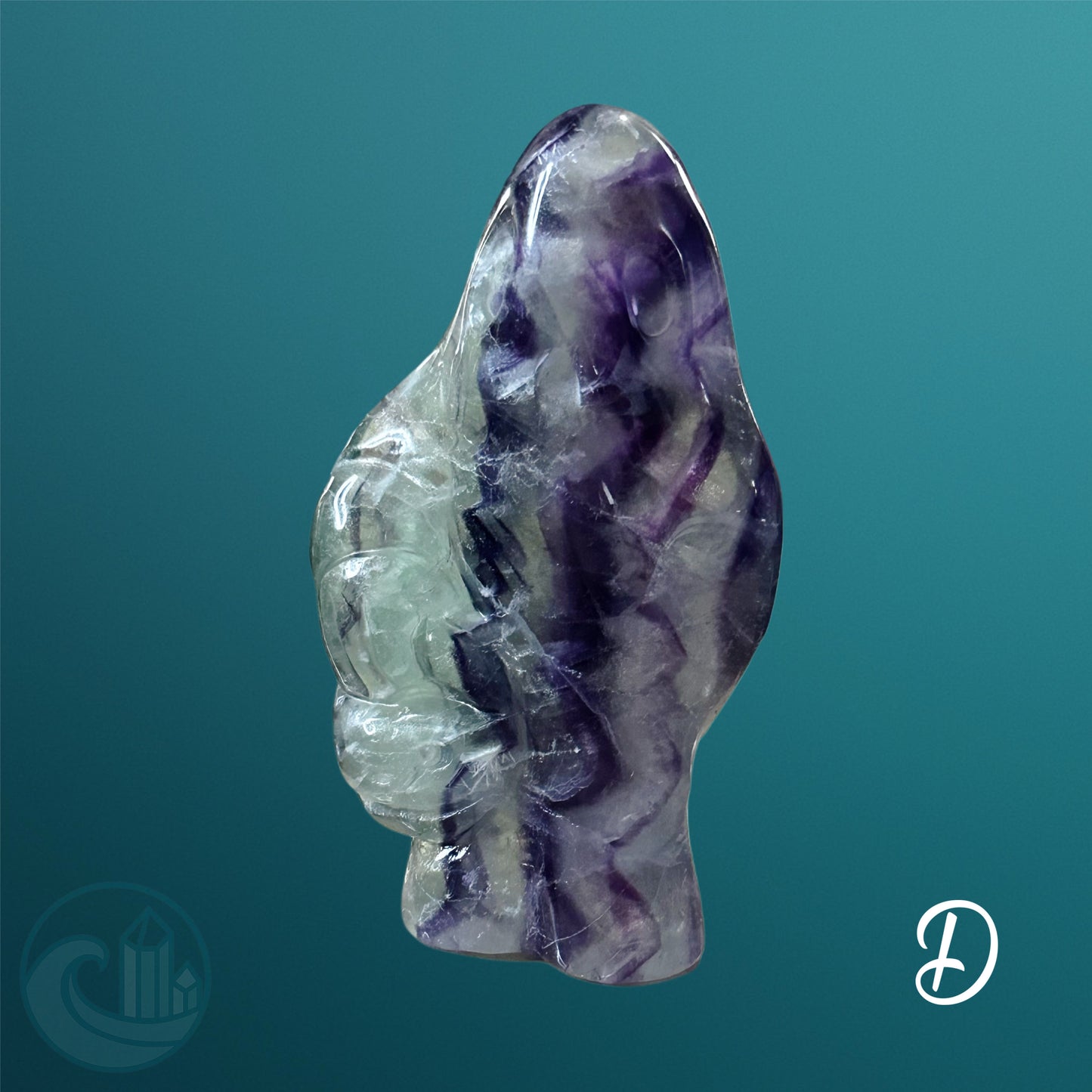Rainbow Fluorite Ghost Carving