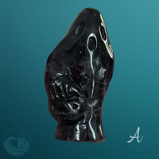 Rainbow Fluorite Ghost Carving