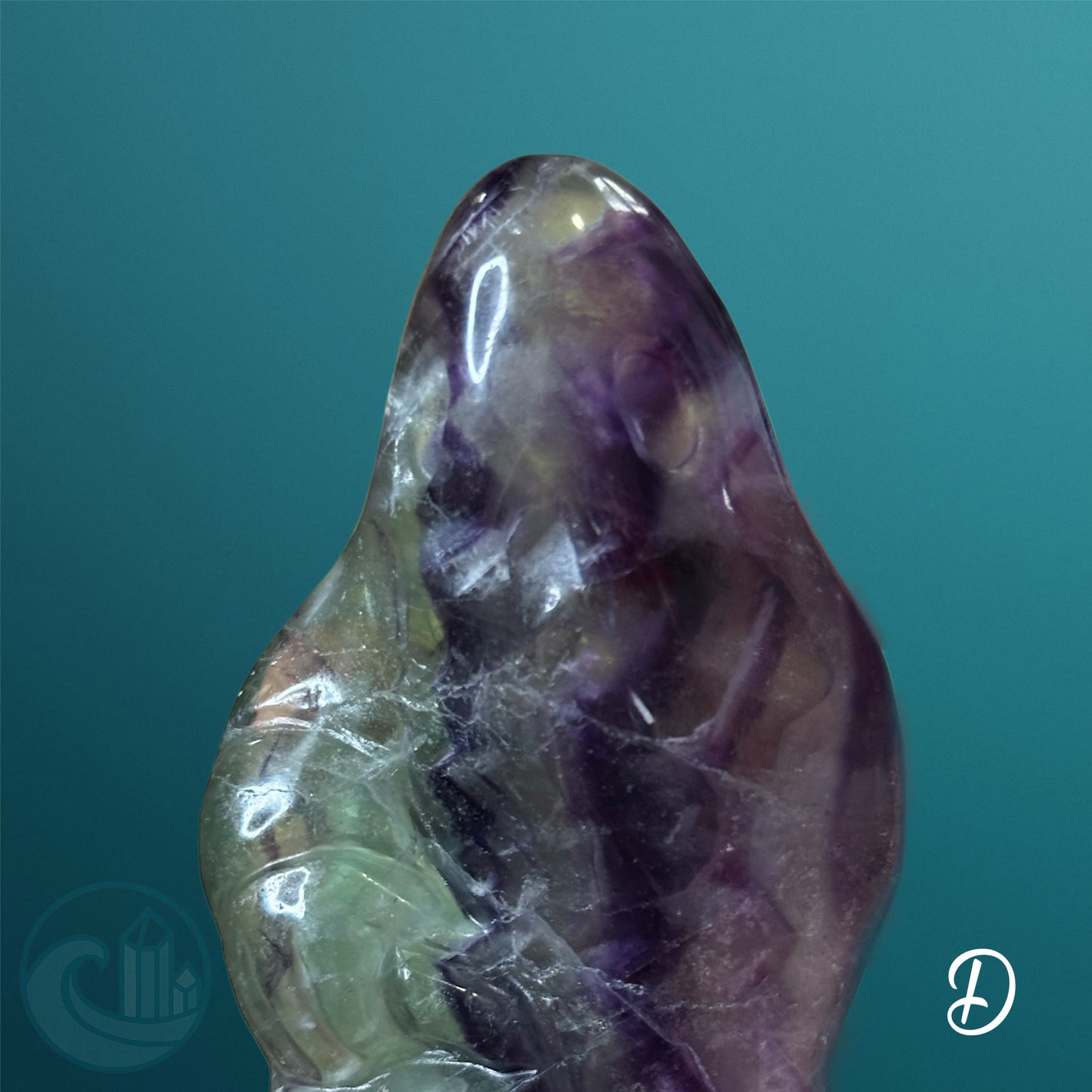 Rainbow Fluorite Ghost Carving