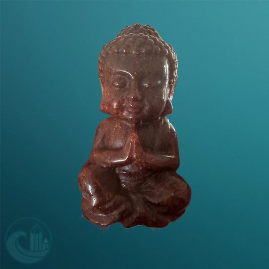 Strawberry Quartz Buddah and Sardonyx Tear Drop